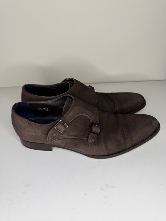 SUITSUPPLY Brown Suede Double Monk Strap Shoes Men Size 44 UK 10 Made In Italy main image 15